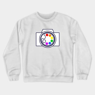 abstract camera and color palette Crewneck Sweatshirt